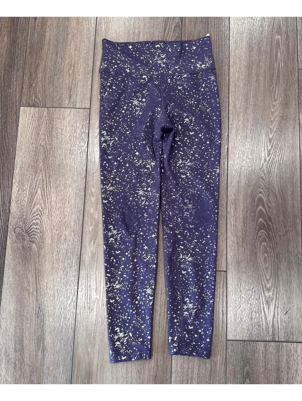 Nike One Dri-FIT Purple and Silver Splatter Leggings, Size M
